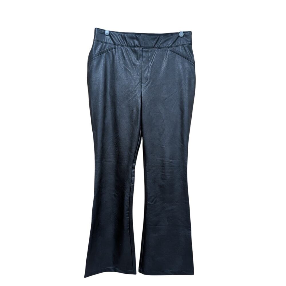 Spanx Leather Like Flare Pant Womens 1X Black 20457